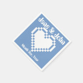 Serviette En Papier Nos Coeurs 8 bits dans les serviettes Periwinkle (Coin)
