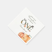 Serviette En Papier Nos petits animaux Citrouilles de bois 1er anniver (Coin)