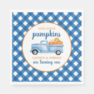 Serviette En Papier Nos petits citrouilles camion bleu jumeaux 1er ann