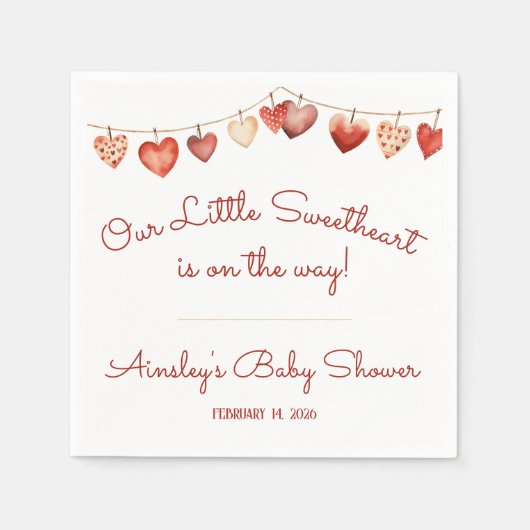 Serviette En Papier Nos serviettes de Baby shower petit amoureux (Devant)