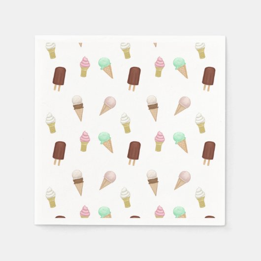 Serviette En Papier Nostalgale crème glacée Parlante fête d'anniversai (Devant)