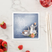 Serviette En Papier Nostalgale Thé Bleu Sip & Voir Baby Party Napki (En situation)
