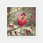 Serviette En Papier Nostalgale Verre de vacances Cranberry Spritz Déco (Devant)