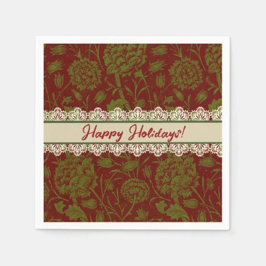 Serviette En Papier Nostalgic Classic William Morris Red Holiday (Devant)