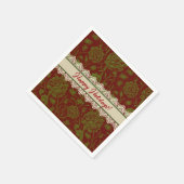 Serviette En Papier Nostalgic Classic William Morris Red Holiday (Coin)