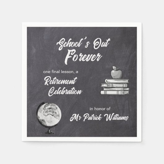 Serviette En Papier Nostalgie du tableau noir de la calotte de retrait (Devant)