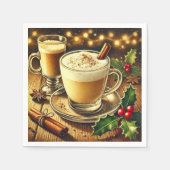 Serviette En Papier Nostalgique Boisson De Vacances Eggnog Latte Décou (Devant)