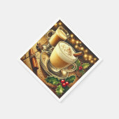 Serviette En Papier Nostalgique Boisson De Vacances Eggnog Latte Décou (Coin)