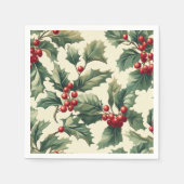Serviette En Papier Nostalgique Holiday Holly Berries Découpage Motif (Devant)