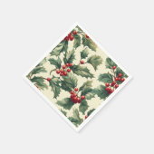 Serviette En Papier Nostalgique Holiday Holly Berries Découpage Motif (Coin)