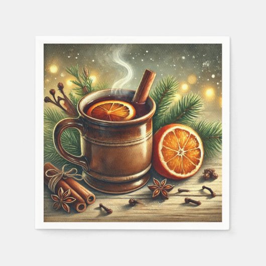 Serviette En Papier Nostalgique Marché de Noël Mulled Wine Découpage (Devant)