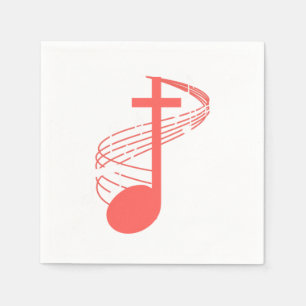 Serviette En Papier Note Cross Clef Church Choir Choral Music Chorus G