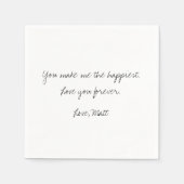 Serviette En Papier Note d'amour manuscrite | Mariage tactile personne (Devant)
