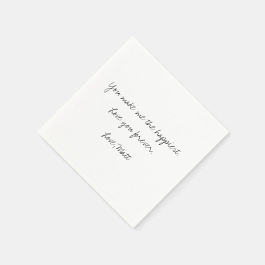 Serviette En Papier Note d'amour manuscrite | Mariage tactile personne (Coin)