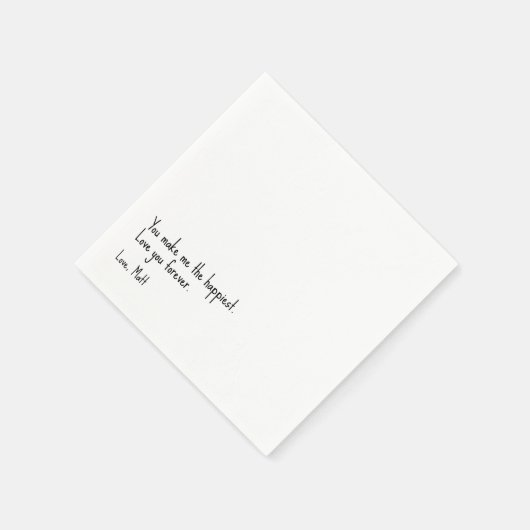 Serviette En Papier Note d'amour manuscrite | Mariage tactile personne (Coin)