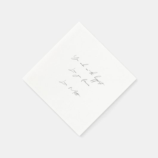 Serviette En Papier Note d'amour manuscrite | Mariage tactile personne (Coin)