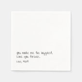 Serviette En Papier Note d'amour manuscrite | Mariage tactile personne (Devant)