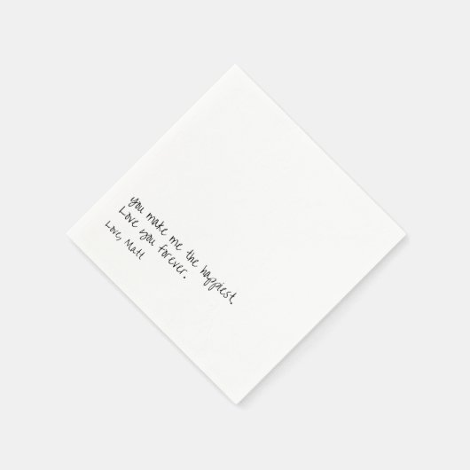 Serviette En Papier Note d'amour manuscrite | Mariage tactile personne (Coin)