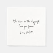 Serviette En Papier Note d'amour manuscrite | Mariage tactile personne (Devant)