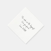 Serviette En Papier Note d'amour manuscrite | Mariage tactile personne (Coin)