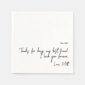 Serviette En Papier Note d'amour manuscrite | Mariage tactile personne (Devant)