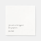 Serviette En Papier Note d'amour manuscrite | Mariage tactile personne (Devant)