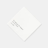 Serviette En Papier Note d'amour manuscrite | Mariage tactile personne (Coin)