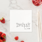 Serviette En Papier Note d'amour manuscrite | Mariage tactile personne (En situation)