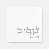 Serviette En Papier Note d'amour manuscrite | Mariage tactile personne (Devant)