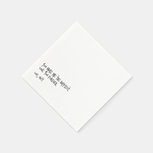 Serviette En Papier Note d'amour manuscrite | Mariage tactile personne (Coin)