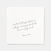 Serviette En Papier Note d'amour moderne de mariage en écriture rustiq (Devant)