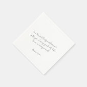 Serviette En Papier Note d'amour moderne de mariage en écriture rustiq (Coin)