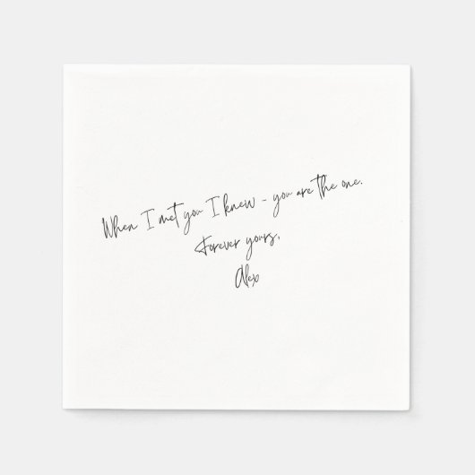 Serviette En Papier Note d'amour personnalisée Téléchargez votre propr (Devant)