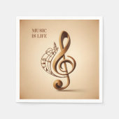 Serviette En Papier Note de clic musicale de texte personnalisé (Devant)