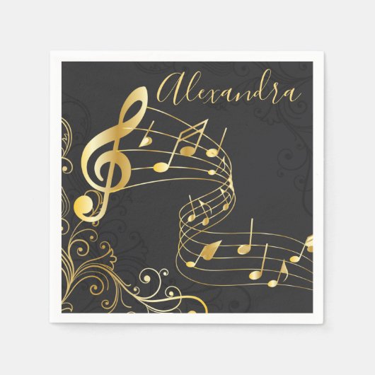 Serviette En Papier Note musicale Design de luxe (Devant)