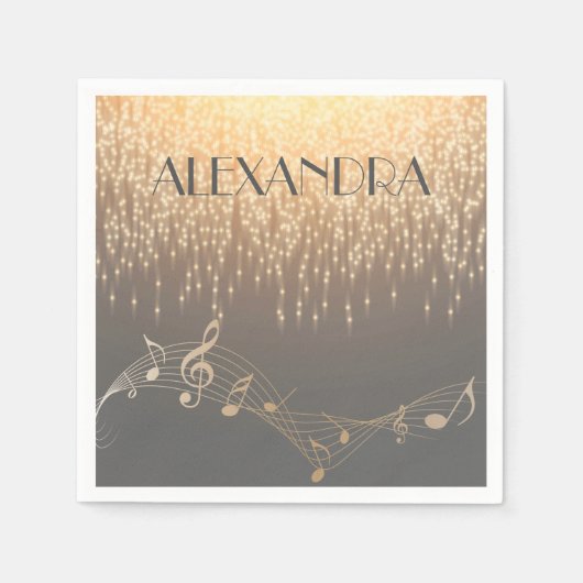 Serviette En Papier Note musicale Luxury scintillant confetti (Devant)