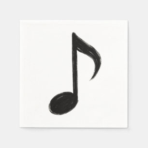 Serviette En Papier Note musicale minimaliste - Style pinceau d'encre