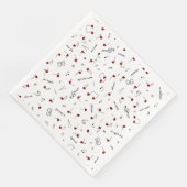 Serviette En Papier Notes d'amour Cœur rouge Notation musicale (Coin)