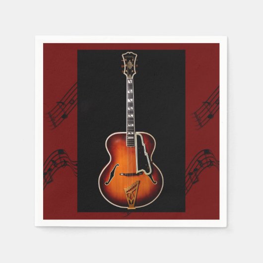 Serviette En Papier "Notes de guitare" (Devant)