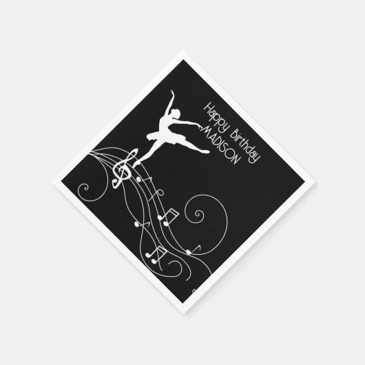 Serviette En Papier Notes de musique Ballerina & Swirl blanc (Coin)