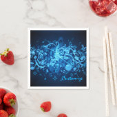 Serviette En Papier Notes de musique Blue Glow Napkins (En situation)
