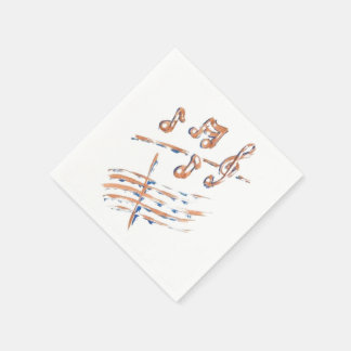 SERVIETTE EN PAPIER NOTES DE MUSIQUE COCKTAIL STANDARD NAPKIN