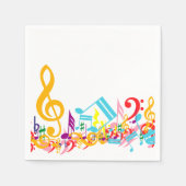 Serviette En Papier Notes de musique colorées (Devant)