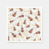 Serviette En Papier Notes de musique de violon de Noël (Devant)