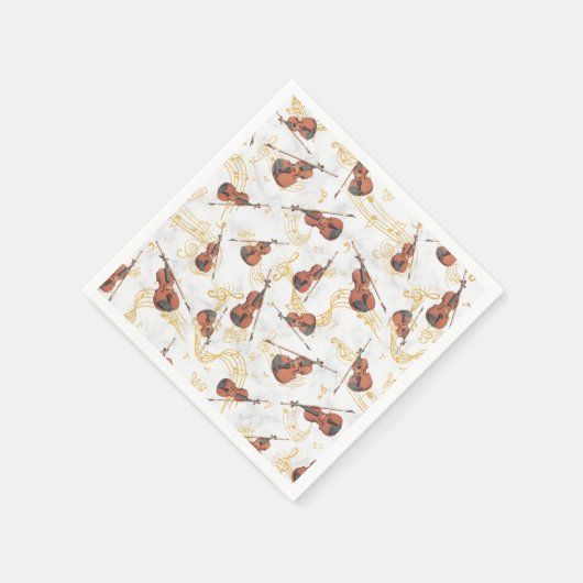 Serviette En Papier Notes de musique de violon de Noël (Coin)
