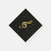 Serviette En Papier notes de musique dorées (Coin)