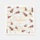 Serviette En Papier Notes de musique élégante Violon Joyeux script de  (Devant)