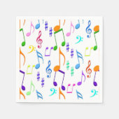 Serviette En Papier notes de musique en blanc (Devant)