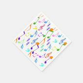 Serviette En Papier notes de musique en blanc (Coin)