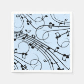 Serviette En Papier Notes de musique fantaisie Bleu (Devant)